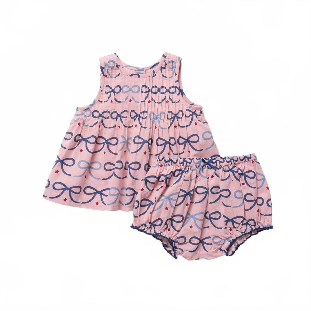 NEW PINK CHICKEN girls jaipur set in pink bows